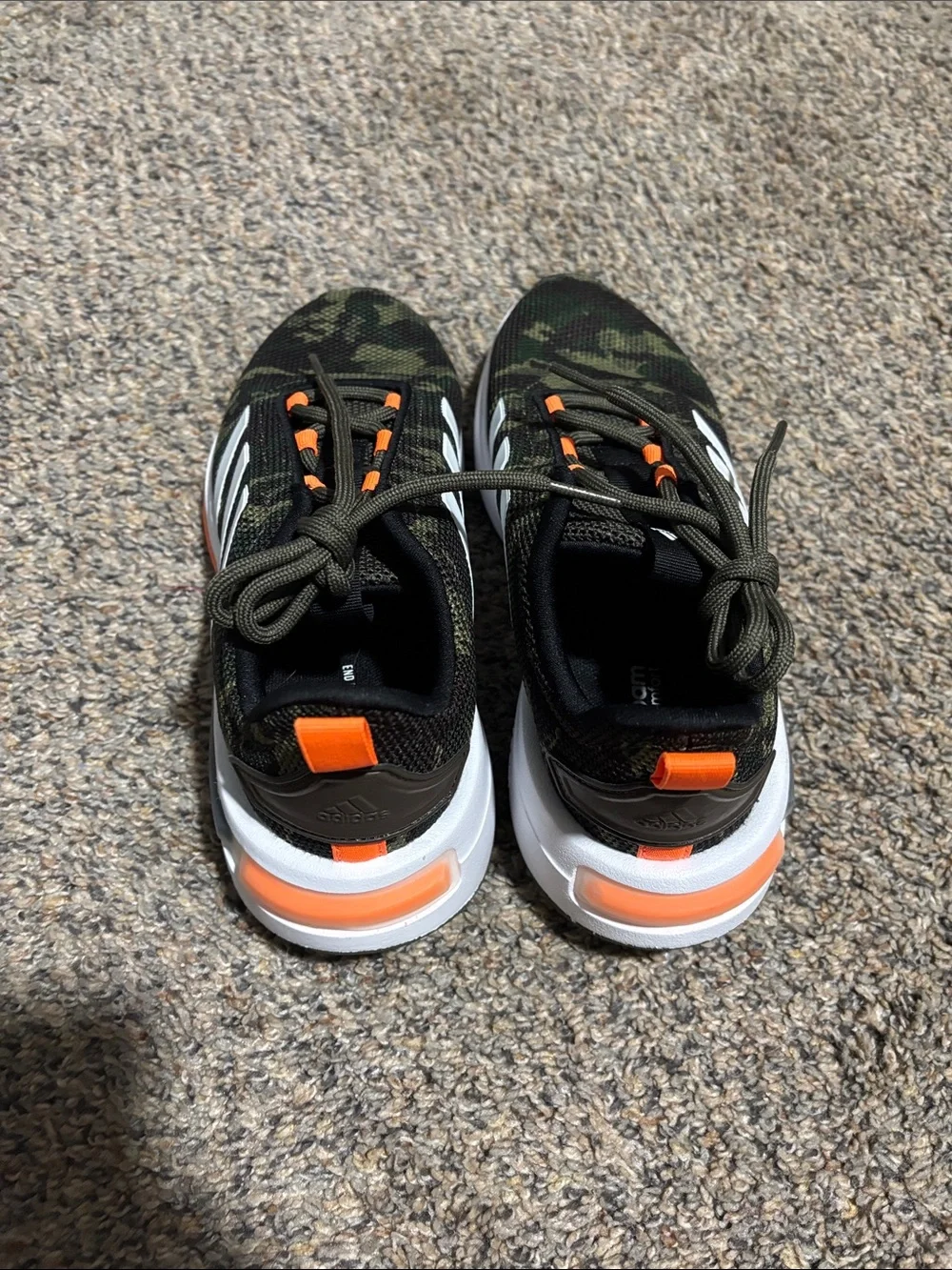 adidas Kids Camouflage Sneakers in Green and Orange